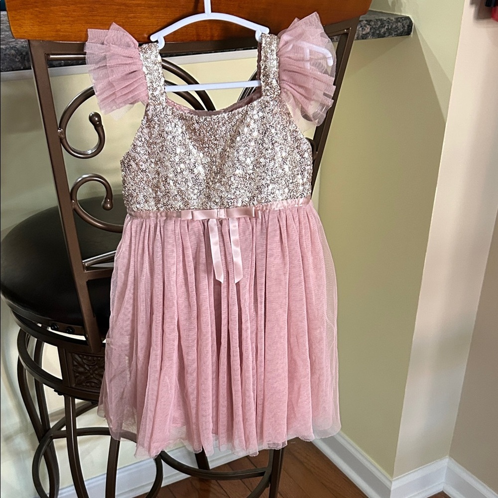 Popatu Little Girls Sequin Tulle Dress, featuring a sequin-embellished bodice